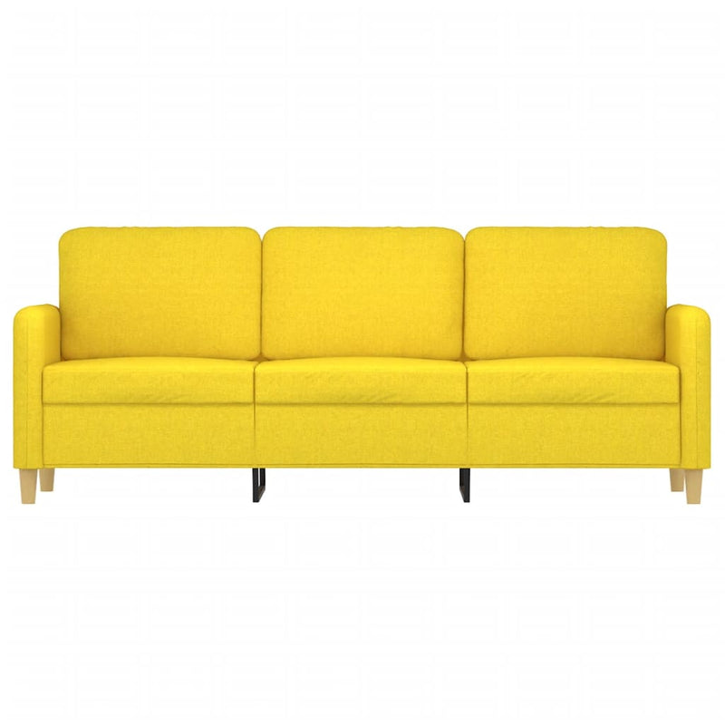 Canapea cu 3 locuri, galben deschis, 180 cm, material textil