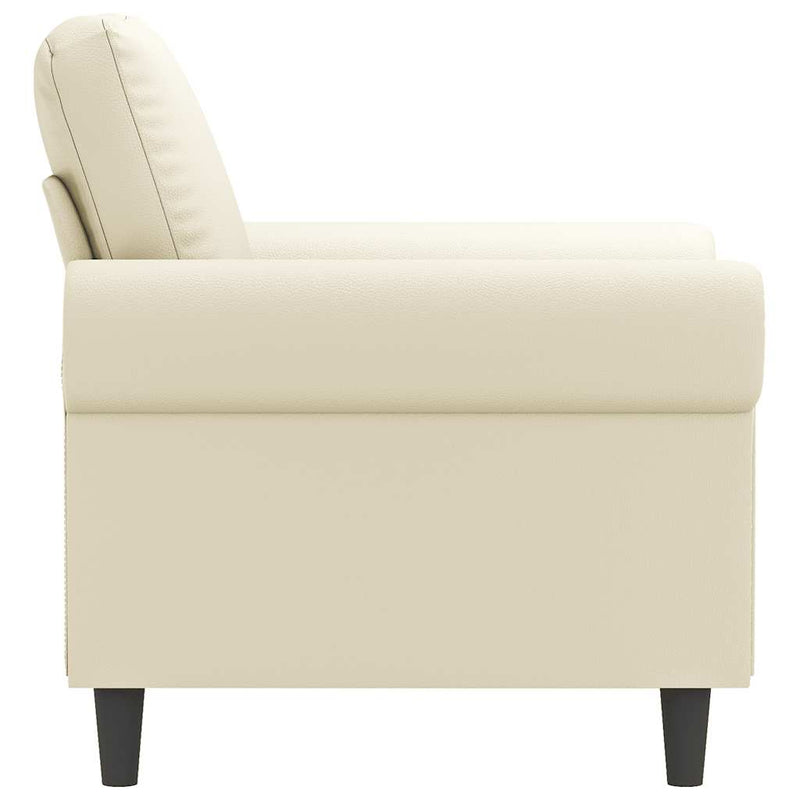 Canapea de o persoană, crem, 60 cm, piele ecologică