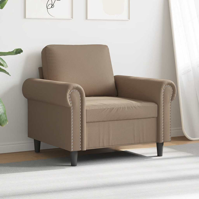Canapea de o persoană, cappuccino, 60 cm, piele ecologică