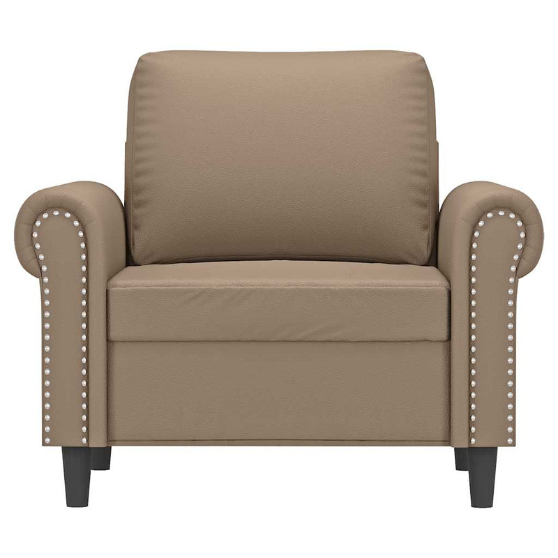 Canapea de o persoană, cappuccino, 60 cm, piele ecologică