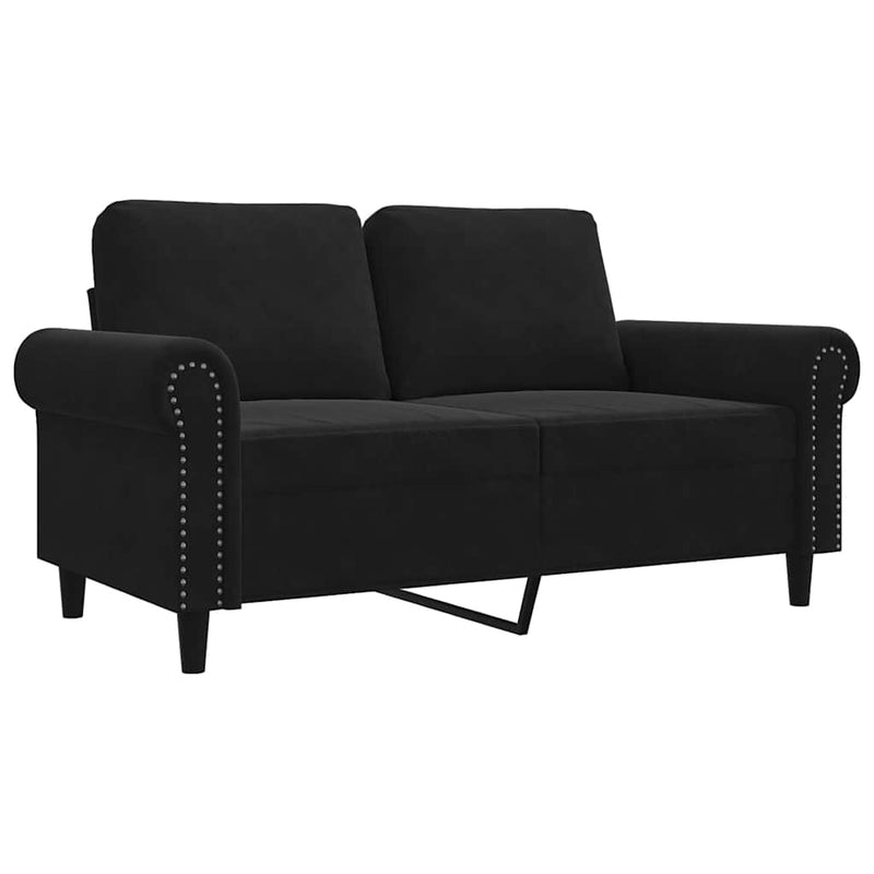 Canapea cu 2 locuri, negru, 120 cm, catifea