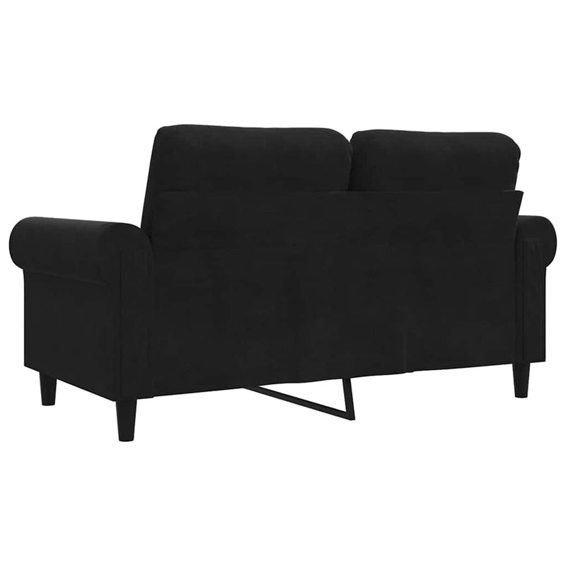 Canapea cu 2 locuri, negru, 120 cm, catifea