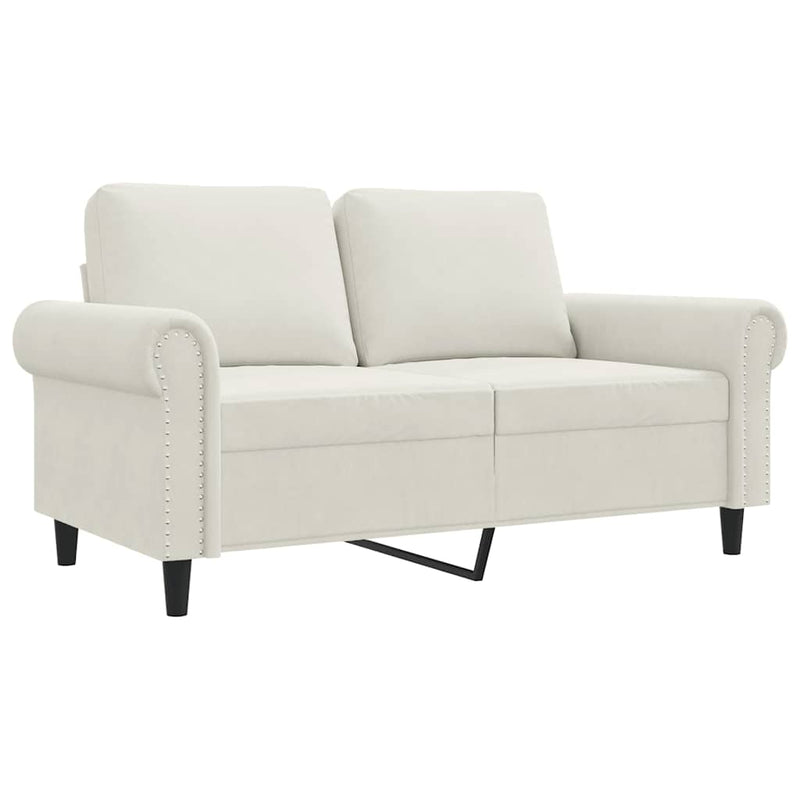 Canapea cu 2 locuri, crem, 120 cm, catifea