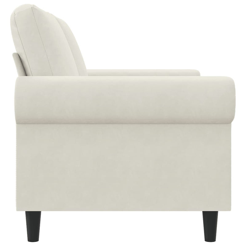 Canapea cu 2 locuri, crem, 120 cm, catifea