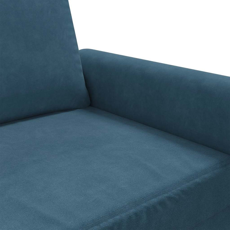 Canapea cu 2 locuri, albastru, 120 cm, catifea