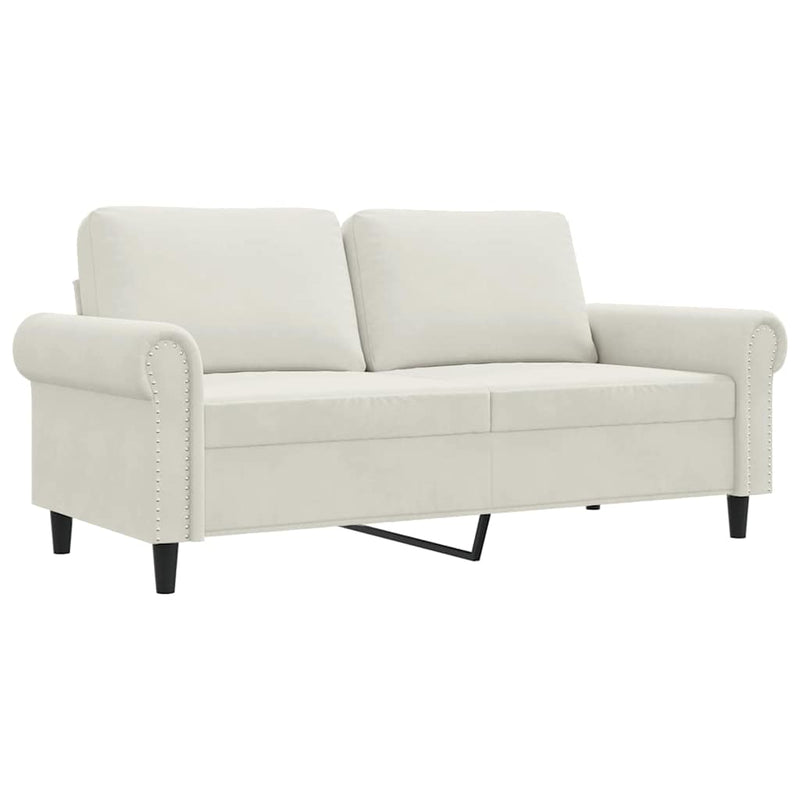 Canapea cu 2 locuri, crem, 140 cm, catifea