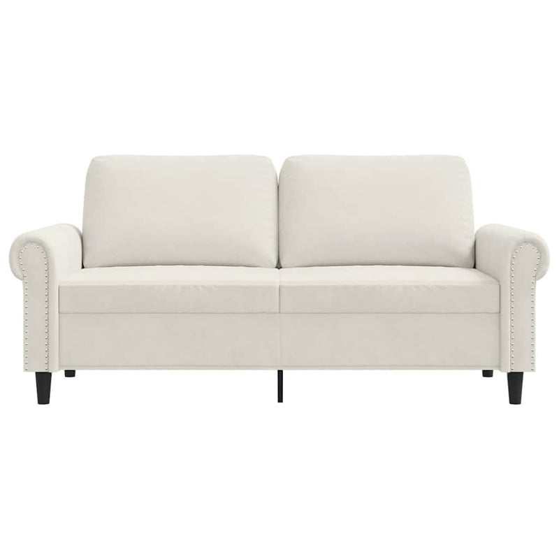 Canapea cu 2 locuri, crem, 140 cm, catifea