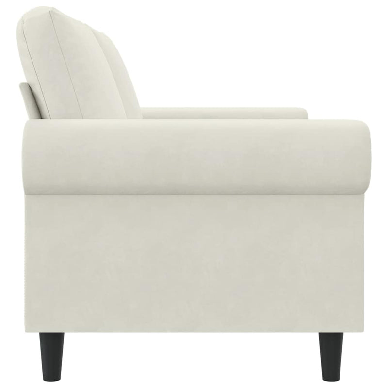 Canapea cu 2 locuri, crem, 140 cm, catifea