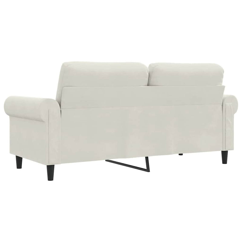 Canapea cu 2 locuri, crem, 140 cm, catifea