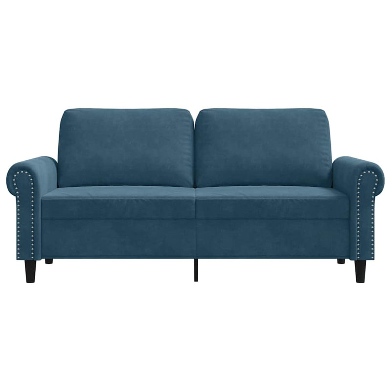 Canapea cu 2 locuri, albastru, 140 cm, catifea