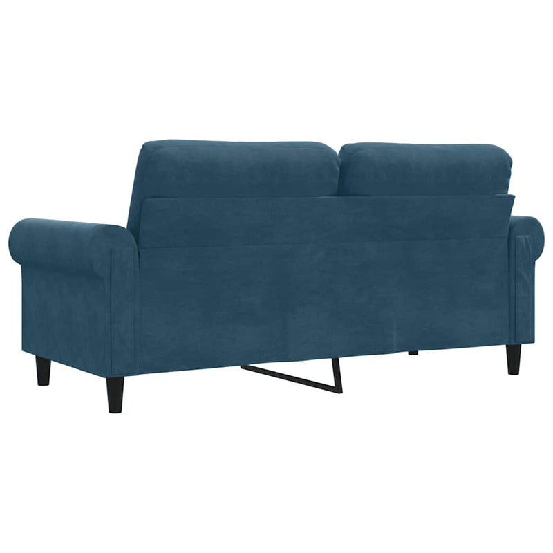 Canapea cu 2 locuri, albastru, 140 cm, catifea