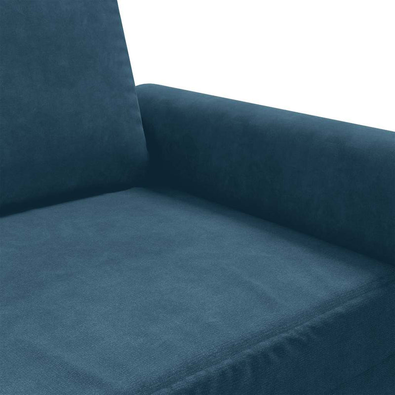 Canapea cu 2 locuri, albastru, 140 cm, catifea