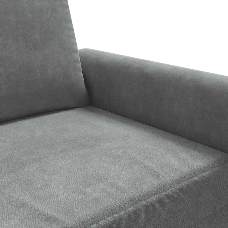 Canapea cu 3 locuri, gri închis, 180 cm, material catifea