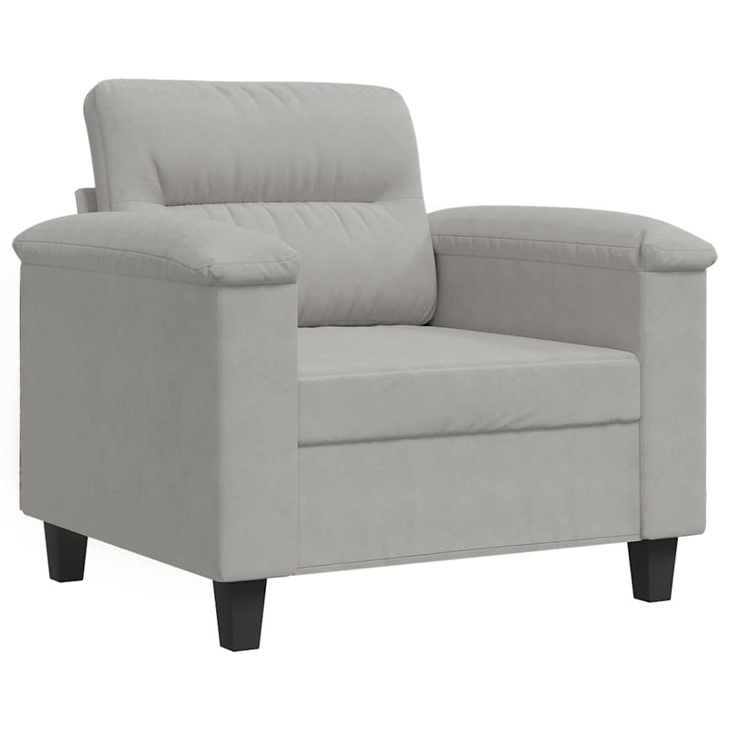 Fotoliu canapea, gri deschis, 60 cm, textil microfibră