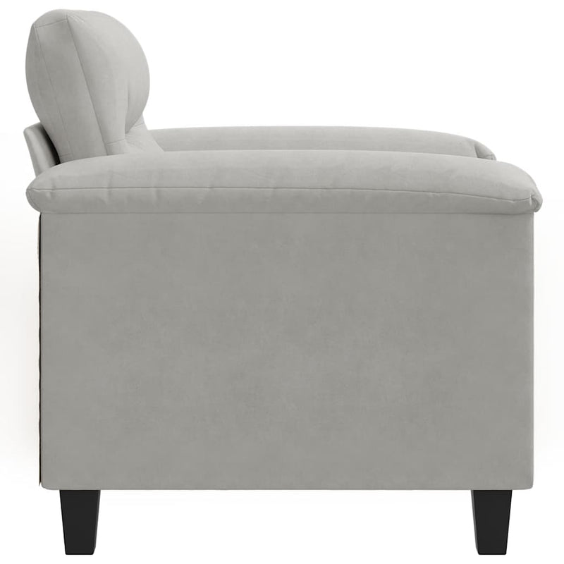 Fotoliu canapea, gri deschis, 60 cm, textil microfibră