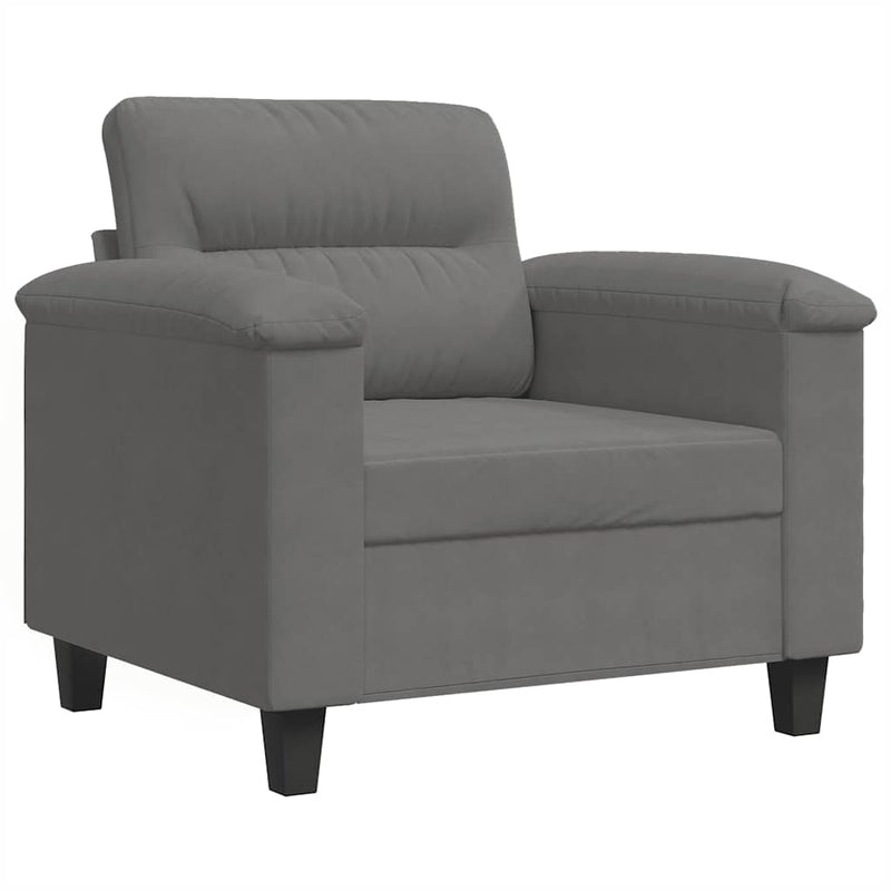 Fotoliu canapea, gri închis, 60 cm, textil microfibră