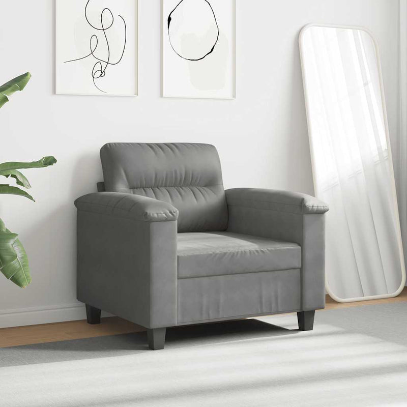 Fotoliu canapea, gri închis, 60 cm, textil microfibră