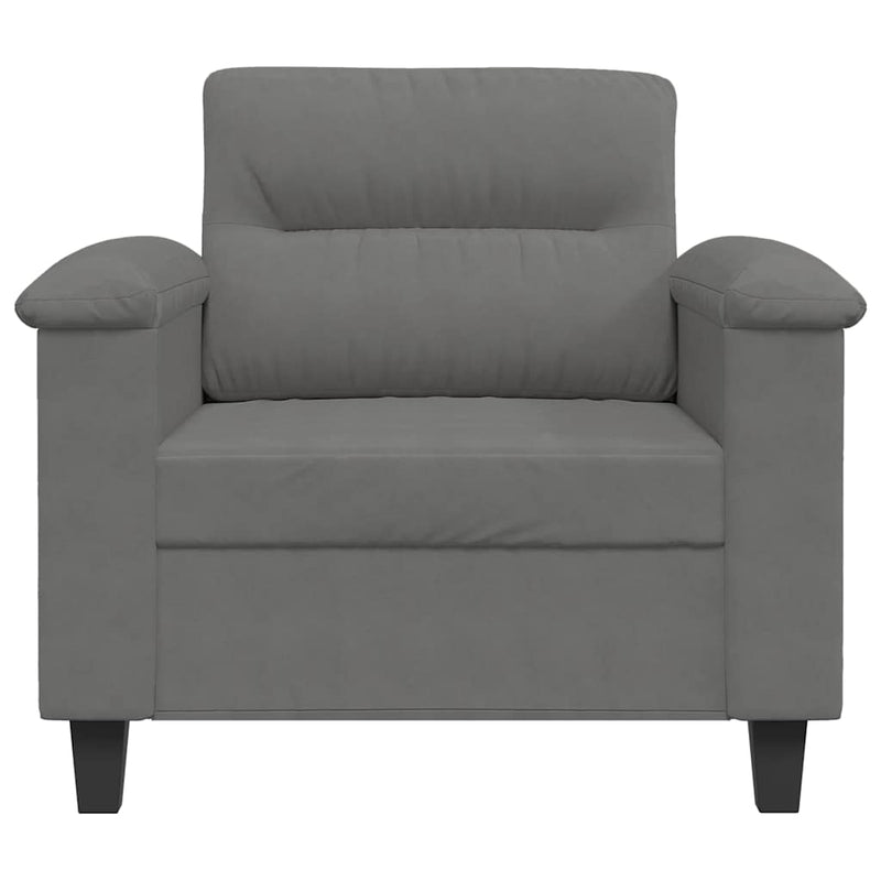 Fotoliu canapea, gri închis, 60 cm, textil microfibră