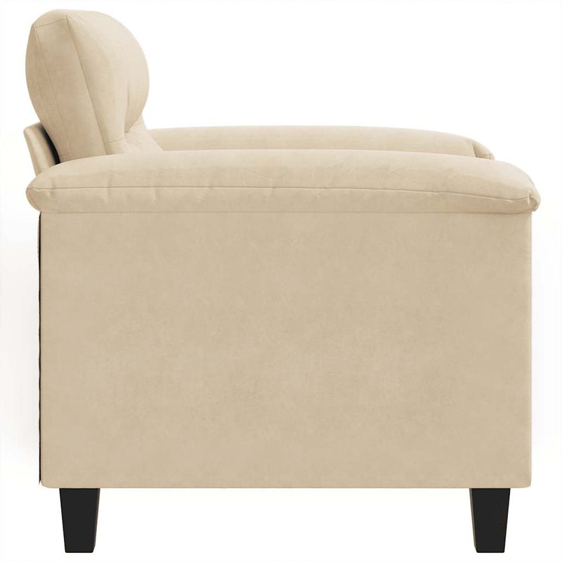 Fotoliu canapea, crem, 60 cm, textil microfibră
