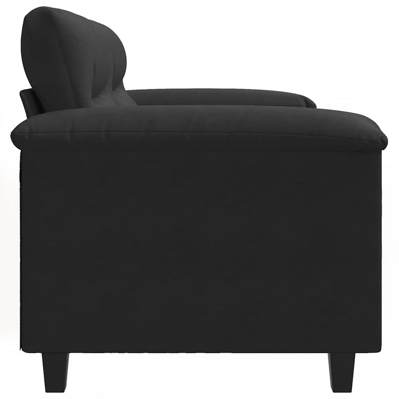 Canapea cu 2 locuri, negru, 120 cm, țesătură microfibră