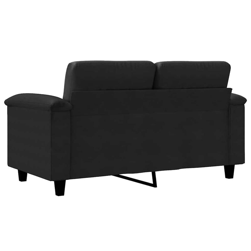 Canapea cu 2 locuri, negru, 120 cm, țesătură microfibră