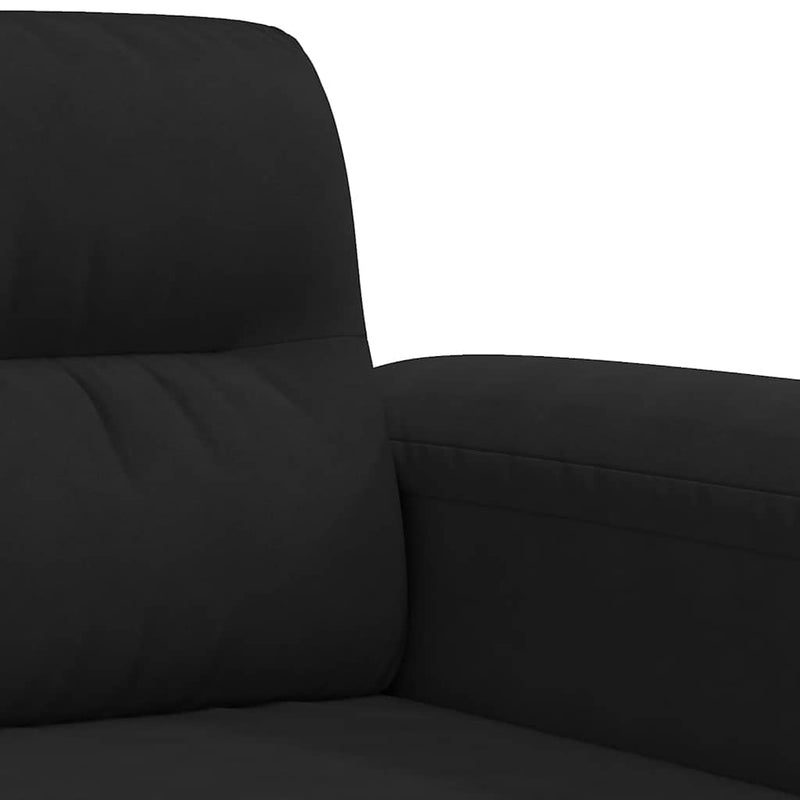 Canapea cu 2 locuri, negru, 120 cm, țesătură microfibră