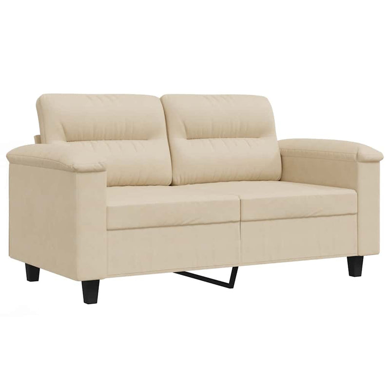 Canapea cu 2 locuri, crem, 120 cm, țesătură microfibră
