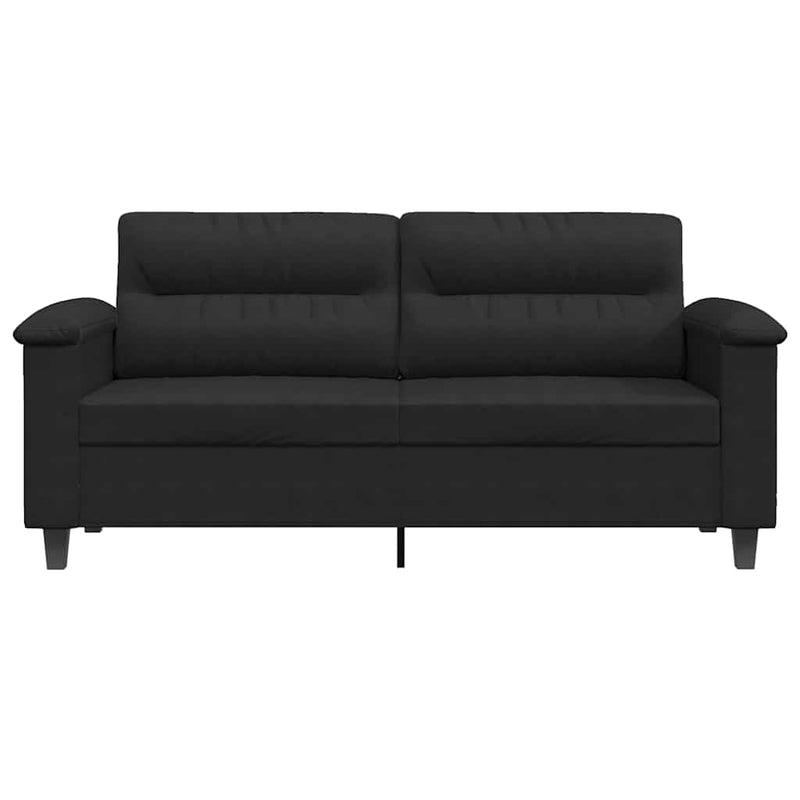 Canapea cu 2 locuri, negru, 140 cm, țesătură microfibră