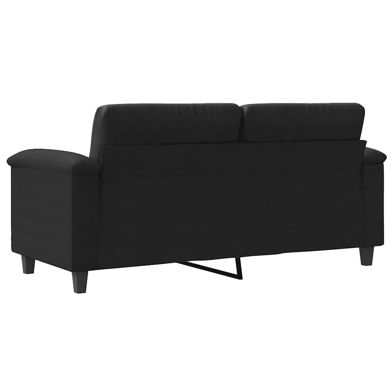 Canapea cu 2 locuri, negru, 140 cm, țesătură microfibră