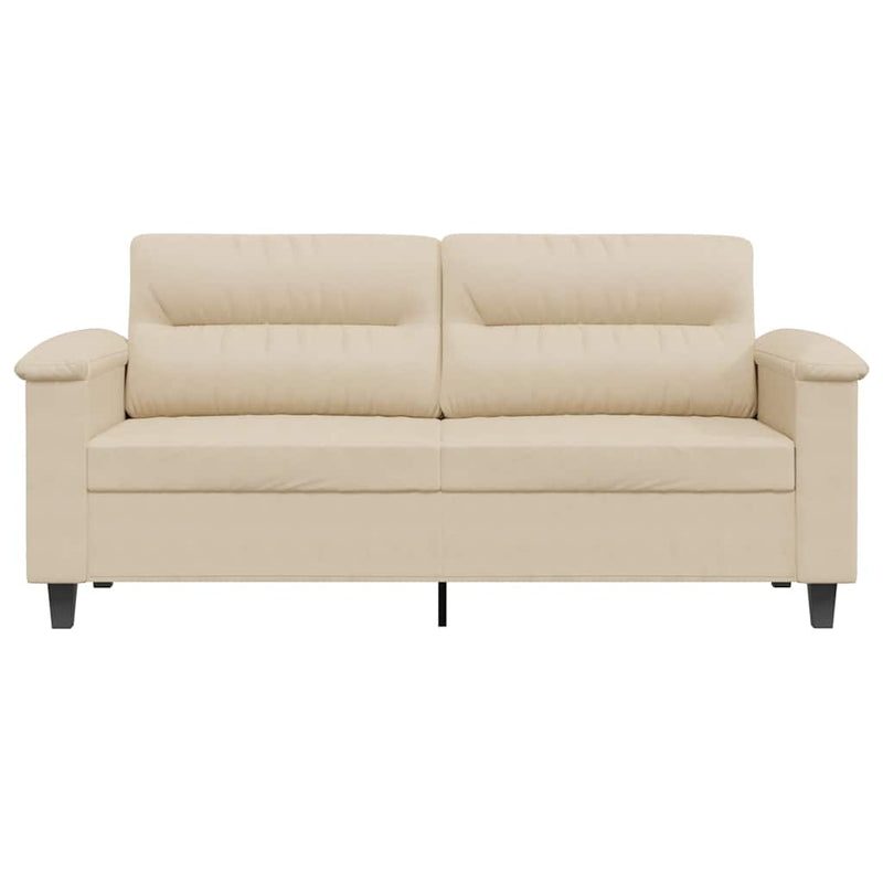Canapea cu 2 locuri, crem, 140 cm, țesătură microfibră