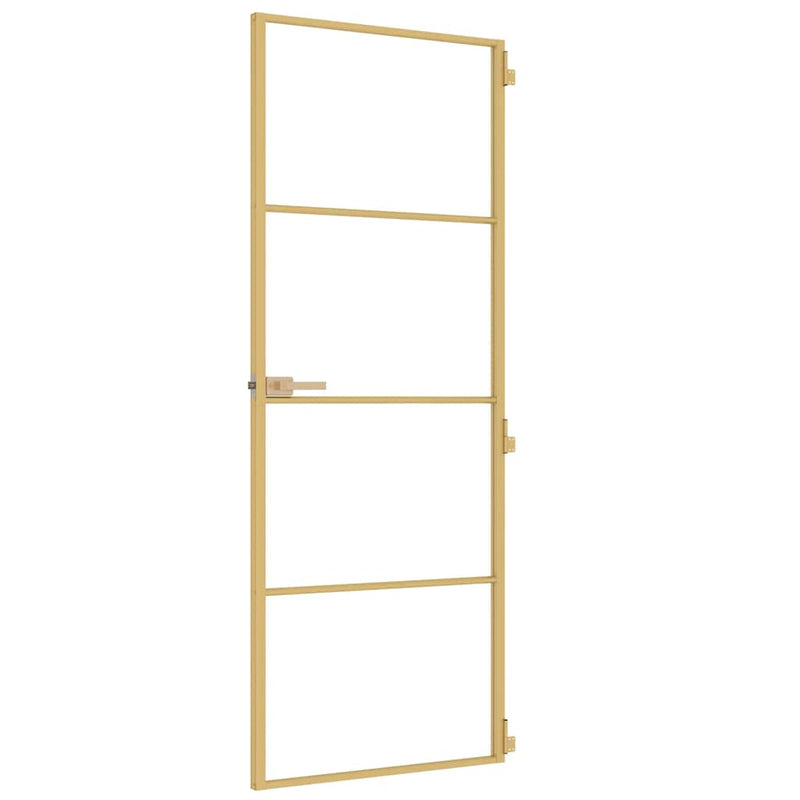 Ușă interior Slim auriu 76x201,5 cm sticlă securizată/aluminiu