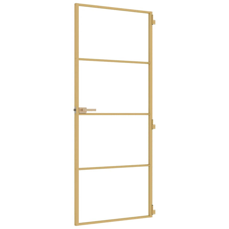 Ușă de interior Slim auriu 83x201,5cm sticlă temperată/aluminiu