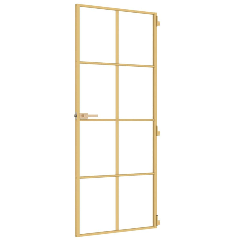 Ușă de interior Slim auriu 83x201,5cm sticlă temperată/aluminiu