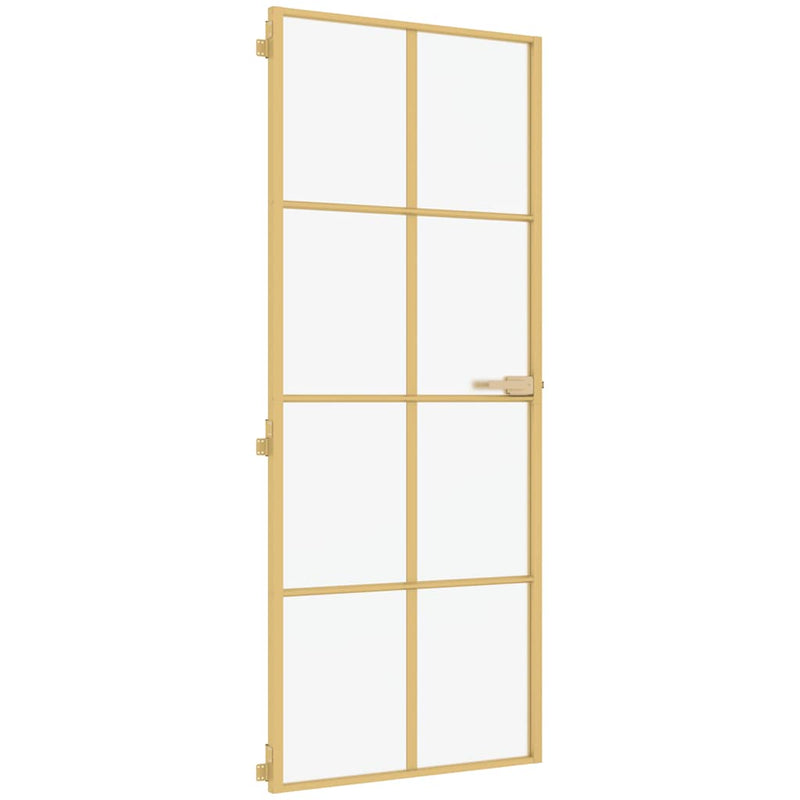 Ușă de interior Slim auriu 83x201,5cm sticlă temperată/aluminiu