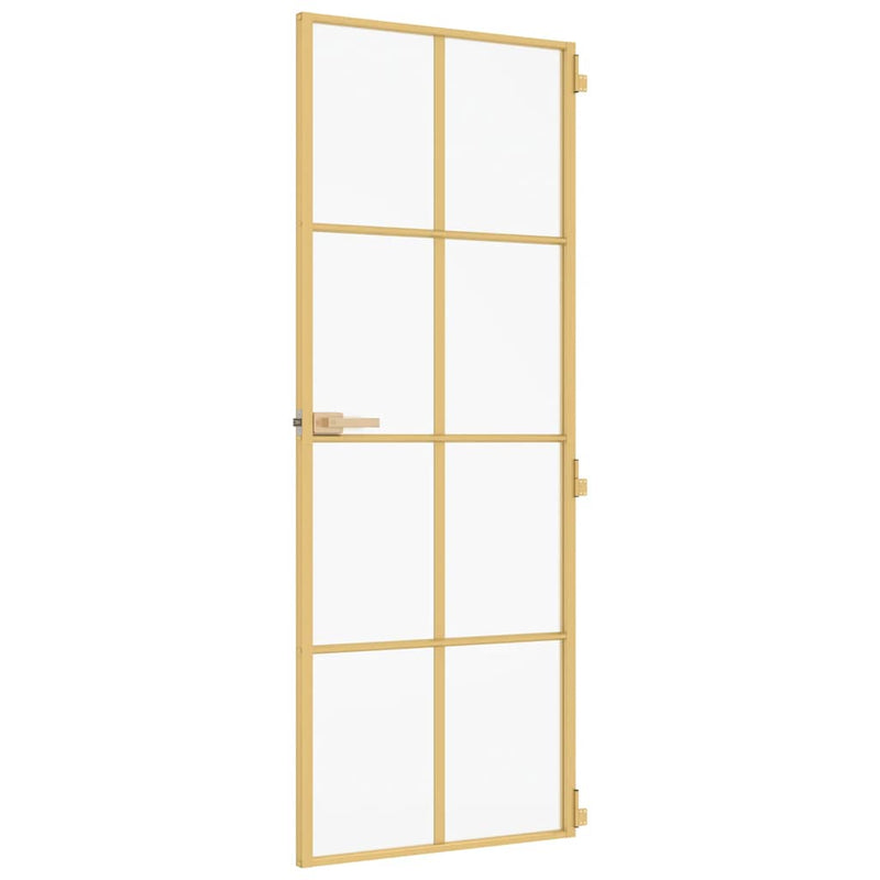 Ușă de interior Slim auriu 83x201,5cm sticlă temperată/aluminiu