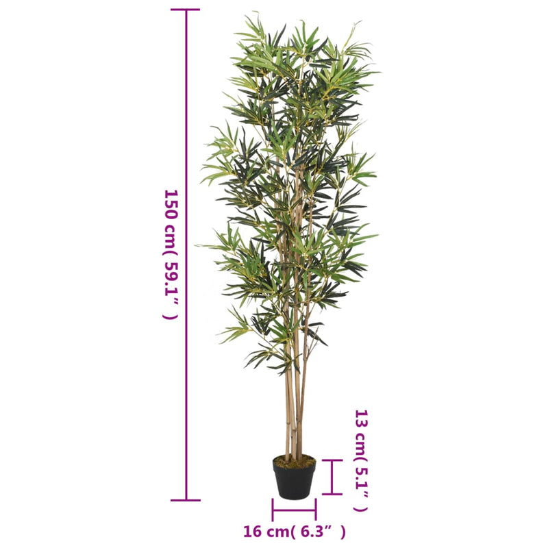 Arbore din bambus artificial 828 de frunze 150 cm verde