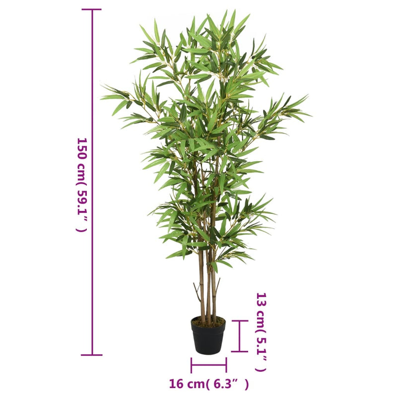 Arbore din bambus artificial 828 de frunze 150 cm verde