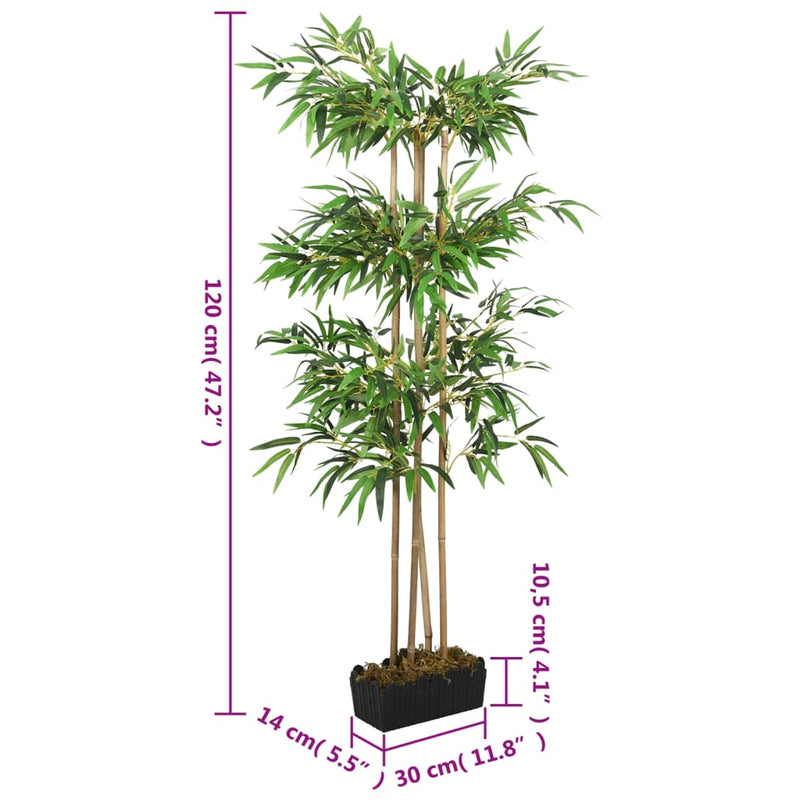 Arbore din bambus artificial 760 de frunze 120 cm verde