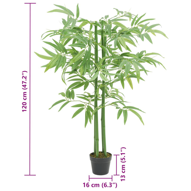 Arbore din bambus artificial 384 de frunze 120 cm verde