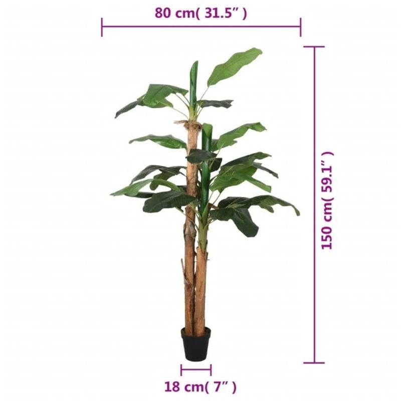 Bananier artificial 18 frunze 150 cm verde