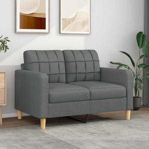 Canapea cu 2 locuri, gri închis, 120 cm, material textil