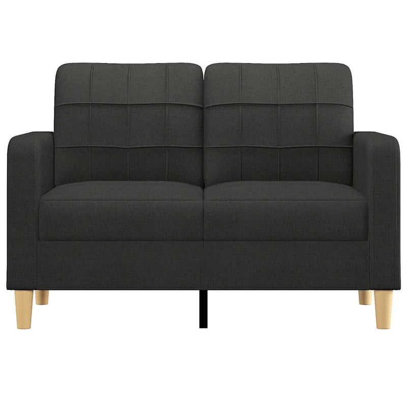 Canapea cu 2 locuri, negru, 120 cm, material textil