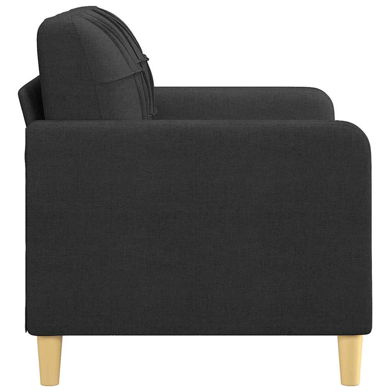 Canapea cu 2 locuri, negru, 120 cm, material textil