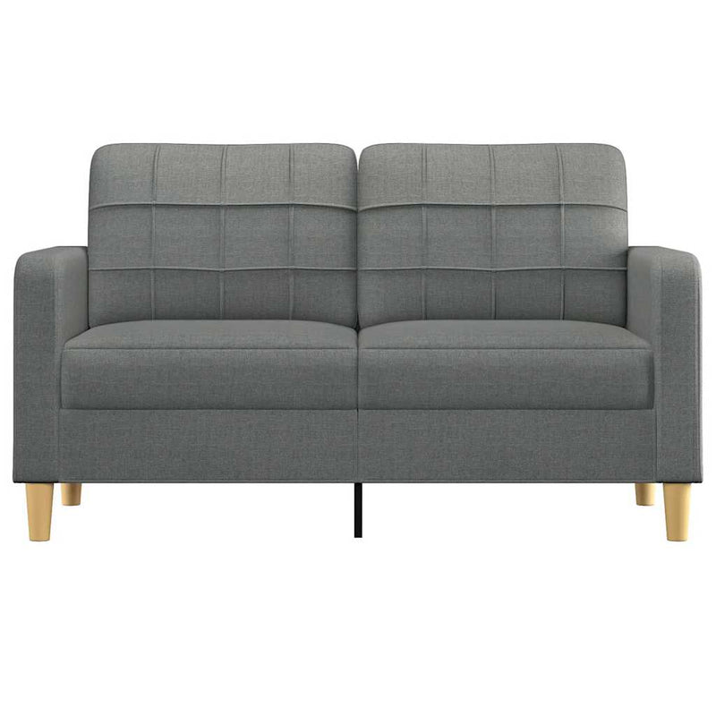 Canapea cu 2 locuri, gri închis, 140 cm, material textil