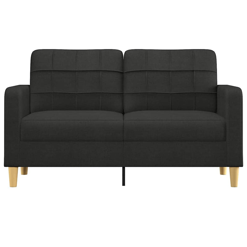 Canapea cu 2 locuri, negru, 140 cm, material textil