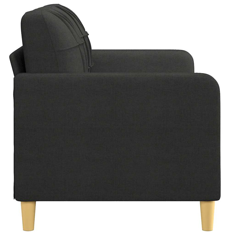 Canapea cu 2 locuri, negru, 140 cm, material textil