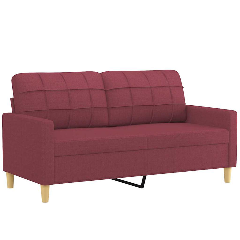 Canapea cu 2 locuri, roșu vin, 140 cm, material textil