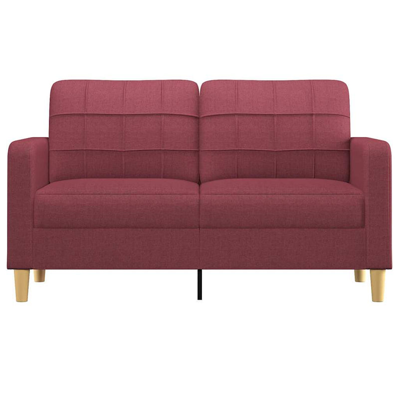 Canapea cu 2 locuri, roșu vin, 140 cm, material textil