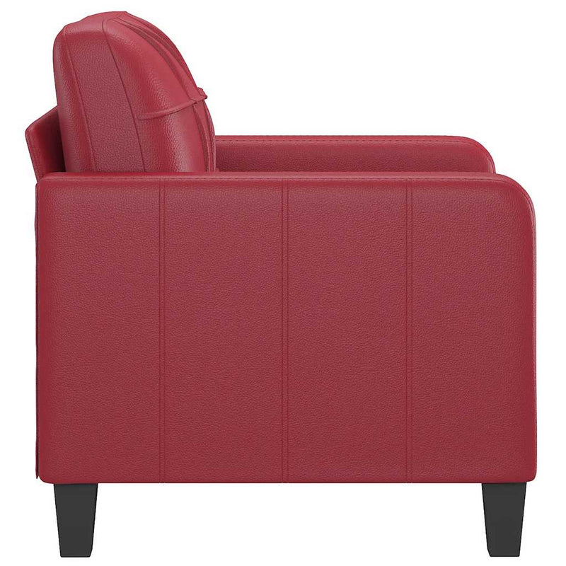 Canapea de o persoană, roșu vin, 60 cm, piele ecologică