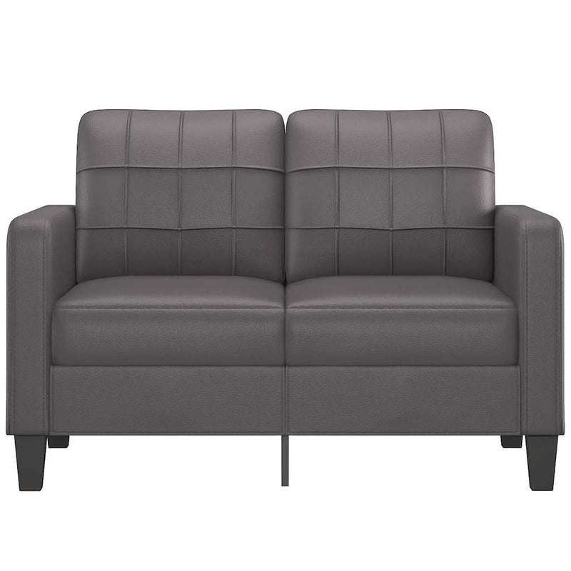 Canapea cu 2 locuri, gri, 120 cm, piele ecologică